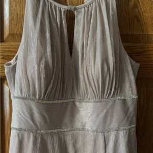 Oleg Cassini Metallic Taupe Wedding Dress